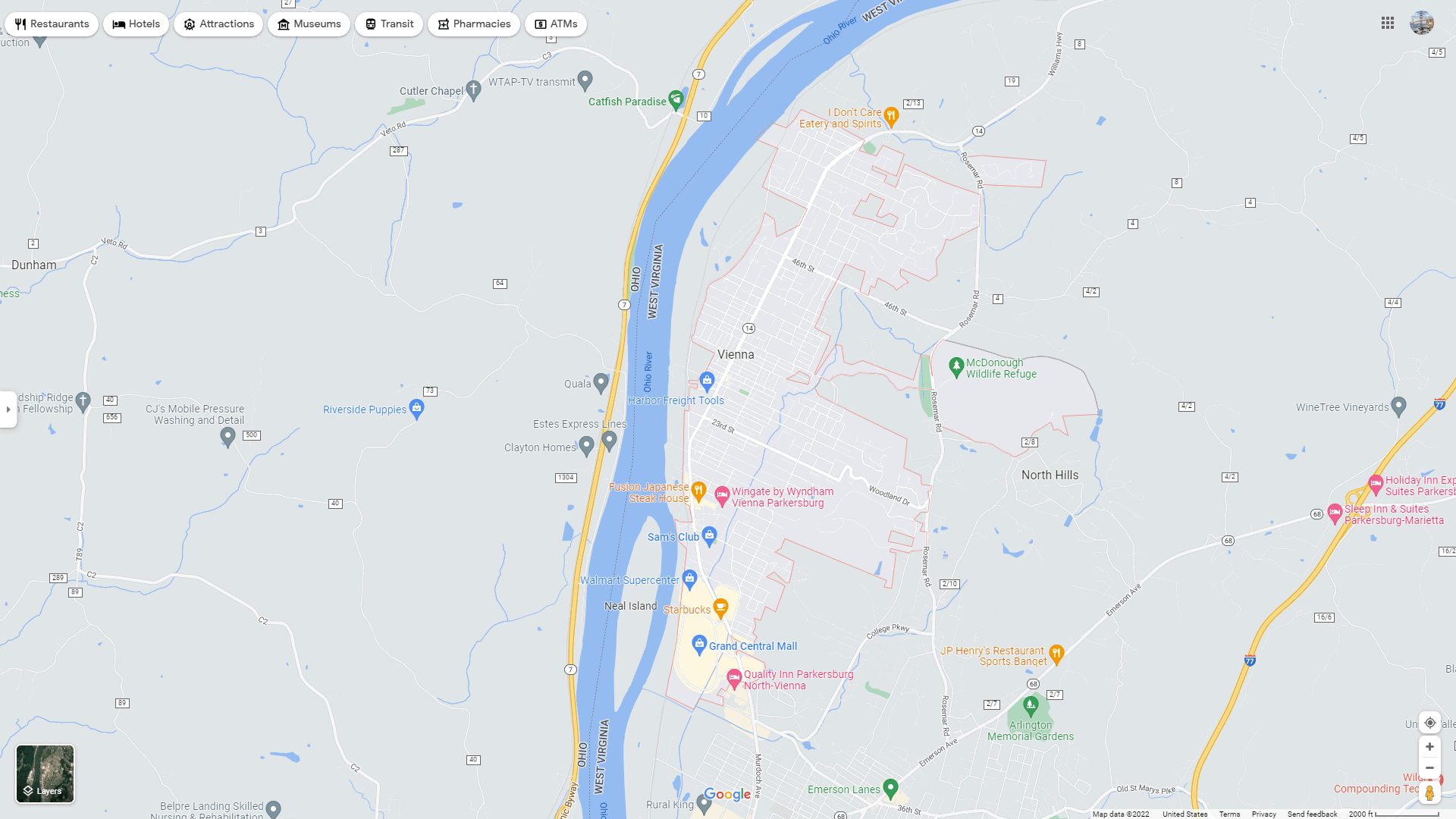 Vienna West Virginia Map